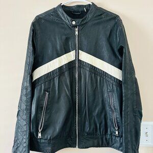 Men's Black Rivet Leather Jacket by Wilsons Leather